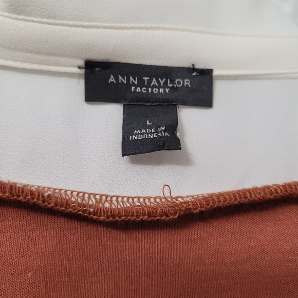 Ann Taylor Fall rust clay‎ layered look blouse . - Picture 7 of 8